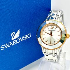 極美品 SWAROVSKI 5466209 腕時計 レディース ブルー ゴールド - メルカリ