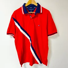ビッグサイズ◎(^w^)b TOMMY HILFIGER トミーヒルフィガー CUSTOM FIT 半袖ポロシャツ コットン 綿100% トップス カジュアル デイリー タウンユース レッド 赤 メンズ サイズXL