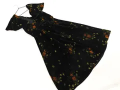 ZARA basic ザラ ベーシック 花柄 ベロア ワンピース sizeM/黒 ◇■ レディース