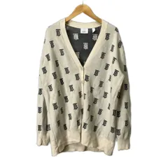 バーバリー BURBERRY モノグラムカーディガン ニットカーディガン ボレロ シルク混 XS アイボリー 8057160