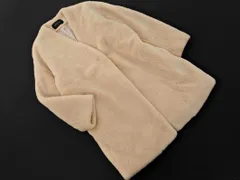 ROSE BUD ローズバッド モコモコ ノーカラー コート sizeF/ベージュ ◇■ レディースのサムネイル
