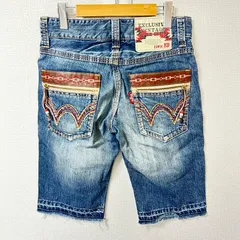 (^w^)b EDWIN EXCLUSIVE VINTAGE エドウィン 4545 デニムハーフパンツ ショートパンツ 綿100% カットオフ 刺繍 ウエスタン アメカジ デイリー タウンユース ブルー メンズ サイズW28