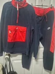 ナイキ フリース 上下セット ネイビー/レッド