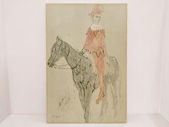美品】ベルナール•シャロワ 女性と馬のリトグラフ - メルカリ