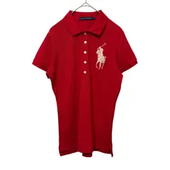 Ralph Lauren ラルフローレン ホースロゴビーズ刺繍　ポロシャツ 半袖 レッド