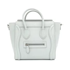 セリーヌ ラゲージ ナノショッパー レザー 2way ハンドバッグ ショルダーバッグ ブルーグレー