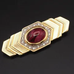 R430 ブローチ ピンクストーン風 ラインストーン ゴールドカラー デザイン コスチュームジュエリー