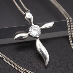 Q876 ダイヤモンド風 SV925刻印 ペンダント ネックレス デザイン シルバー