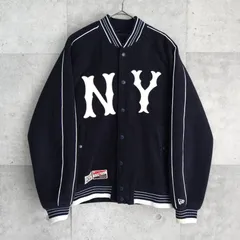 SALE価格【3/22(日)23:59までの限定割引中】ニューエラ ヤンキース ロゴ 中綿 フリース スタジャン ブルゾン ネイビー メンズのサムネイル