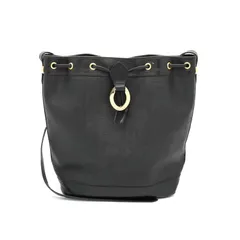 クリスチャン ディオール ヴィンテージ シャドー トロッター オーバル金具 PVC 巾着バッグ ショルダーバッグ 肩掛け クロスボディ ブラック