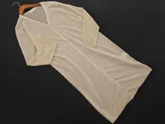 NATURAL BEAUTY BASIC ナチュラルビューティーベーシック シアー ニット ロング カーディガン sizeM/ベージュ ■◇ レディース