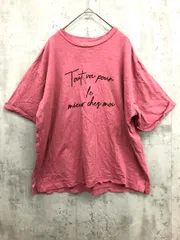 Samansa Mos2 サマンサモスモス ロゴ 袖ロールアップ Tシャツ sizeF/ピンク ■■ レディース