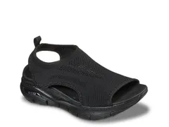 スケッチャーズ レディース シューズ サンダル Skechers Cali Catch Arch Fit Wedge Sandal Black ブラック