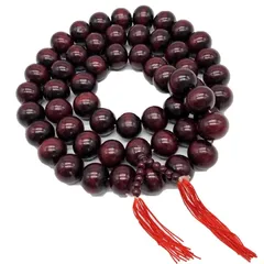 【新品】 [deaizaka.biz] 大きな数珠の首飾り 数珠ネックレス 特大 大玉 直径3cm 54珠 長さ130cm 濃赤紫色 木製 マホガニー 僧侶 時代劇 西遊記 演劇 小道具 首掛け数珠 0