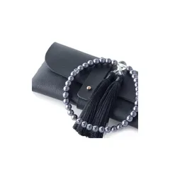 【新品】 【お仏壇.Te to Te 手と手】 日本製 黒貝パール8珠 念珠 ヴェルベットシルク房 数珠入れ 女性用数珠 念誦 お念珠 創業６５年仏壇店 じゅず ねんじゅ 1