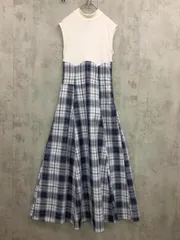 dazzlin ダズリン 022320304701-01 チェックノースリーブコルセット ワンピース sizeM/ブルー ■◆ レディース