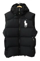 ポロ ラルフローレン POLO RALPH LAUREN ビッグ ポニー 刺繍 フーデッド ダウン ベスト 710716126001 M 黒ブラック ブランド古着ベクトル 中古260128