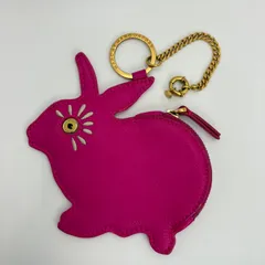 MARC JACOBS マークジェイコブス うさぎ型 レザー コインケース 小物入れ チェーン付き ピンク