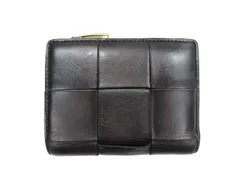 BOTTEGA VENETA ボッテガ ヴェネタ スモール カセット 財布 コンパクト ブラック イントレチャート レザー