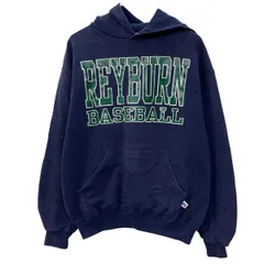 90s～ メキシコ製 RUSSELL ATHLETIC プリントスウェット パーカー M ネイビー ラッセルアスレティック ビックプリント 秋物 a802-6089