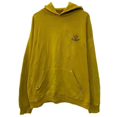 90s～ メキシコ製 RUSSELL ATHLETIC ロゴスウェット パーカー XL ダークイエロー ラッセルアスレティック プルオーバー 秋物 a802-6097