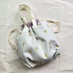 ミニ巾着バッグ　ホワイトミニフラワー