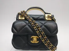 CHANEL シャネル ミニマトラッセ ラムスキン シングルハンドル チェーンショルダーバッグ ブラック シングルフラップ ゴールド金具 ポーチ