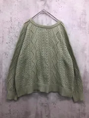 Samansa Mos2 サマンサモスモス nsb-1608120 2way 透かし柄前後着リボンニット ニット セーター sizeF/グリーン ■■ レディース