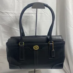 コーチ COACH トートバッグ ハンド レザー ロゴ 黒 ブラック 【スレ有り】N02111 S