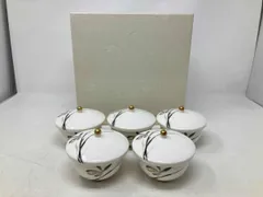 香蘭社 クラシックオーキッド 蓋付湯呑揃 5客組 箱有り