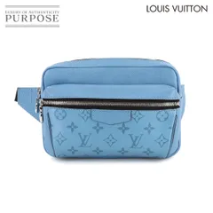 新品同様 ルイ ヴィトン LOUIS VUITTON タイガラマ バムバッグ アウトドア ボディ バッグ ブルー M30748 RFID 90313083