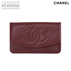 シャネル CHANEL デカココ 二つ折り 長財布 キャビアスキン レザー ブラウン ヴィンテージ Long Wallet 90314225