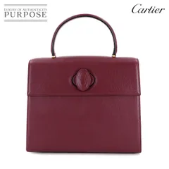 新品同様 カルティエ Cartier マストライン ハンド バッグ レザー ボルドー ゴールド 金具 Must Hand Bag 90314347