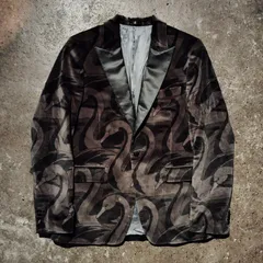 Paul Smith 2026ss Swan ベルベット タキシード ジャケット ポールスミス スワン 総柄 テーラード 26ss L