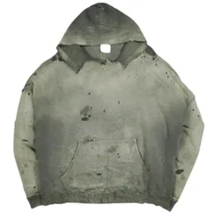 READYMADE レディメイド 24AW 日本製 DOUBLE FACE HOODIE ダブルフェイスフーディー RE-CO-BK-00-00-284 L BLACK ダメージ加工 裏サーマル プルオーバー パーカー トップス g25700