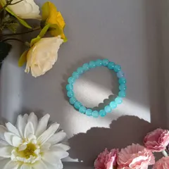 ハンドメイドビーズブレスレット／ライトブルー／16cm／レディース・キッズ