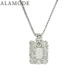 Ｄ0.73,0.212 ダイヤモンド スクエアカット ネックレス Pt850プラチナ Pt900プラチナ ネックレス アクセサリー ジュエリー シルバー銀 レディース 40802153604【中古】【アラモード】