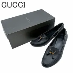 グッチ GUCCI タッセル ローファー ブラック レザー 36.5 ローヒール