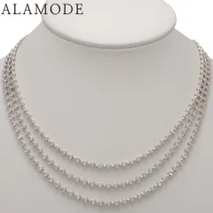 D3.02 ダイヤモンド ネックレス ホワイトゴールド K18WG 49.6g ネックレス アクセサリー ジュエリー ３連 三連 シルバー銀 レディース 40802162362【中古】【アラモード】