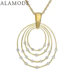 D1.00 四連サークル ダイヤモンド ロング ネックレス イエローゴールド K18YG ピンクゴールド K18PG 11.0g ネックレス ジュエリー ゴールド金 レディース 40802170922【中古】【アラモード】