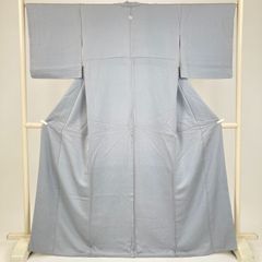 C5 美品 上質 色無地 グリシエル色 縮緬 正絹 袷 着物 しつけ糸付 K1