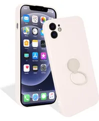 ★For iPhone12mini 用12MiNi用の リング カバー【米軍MIL規格 指紋防止】 いphone 12mini 用の スマホケース TPU 360°回転 スタンド機能 車載スタンド対応 ストラップホール付き 擦り傷防止 5.4インチ（ホワイト）