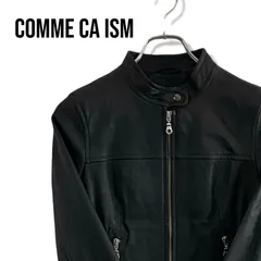 COMME CA ISM コムサイズム 羊革 ライダースジャケット ブラック レディース Sサイズ 本革 レザージャケット スタンドカラー クール 都会的 通勤 アウター 春 秋 冬 024TYのサムネイル