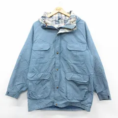 L/古着 ウールリッチ 長袖 ジャケット マウンテン パーカー メンズ 80年代 80s ロクヨンクロス ラグラン ロング丈 USA製 薄紺 内側ウール 26jan14