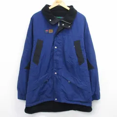 XL/古着 フィラ FILA 長袖 ナイロン ジャケット メンズ 90年代 90s ワンポイントロゴ ロング丈 紺他【spe】 26jan14
