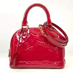 【再値下げ】LOUIS VUITTON ルイヴィトン アルマBB ハンドバッグ M90174 レディース モノグラムヴェルニ レッド 【中古】