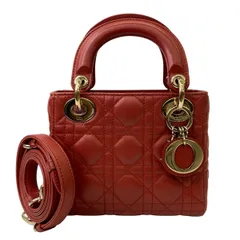 【値下げ】Christian Dior クリスチャンディオール レディディオール ミニ 2WAY ハンドバッグ レディース レッド 【中古】