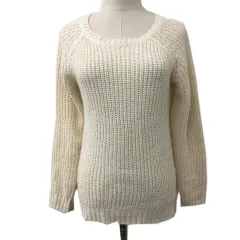 アー・ヴェ・ヴェスタンダード ミッシェルクラン a.v.v standard セーター ニット プルオーバー ラウンドネック ラメ 無地 長袖 M ベージュ 白 ホワイト