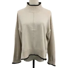 アイテムズ アーバンリサーチ ITEMS URBANRESEARCH セーター ニット プルオーバー ハイネック 長袖 FREE ベージュ 黒 ブラック