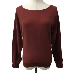 アプワイザーリッシェ Apuweiser-riche セーター ニット プルオーバー ラウンドネック 無地 ドルマンスリーブ 長袖 2 赤 レッド